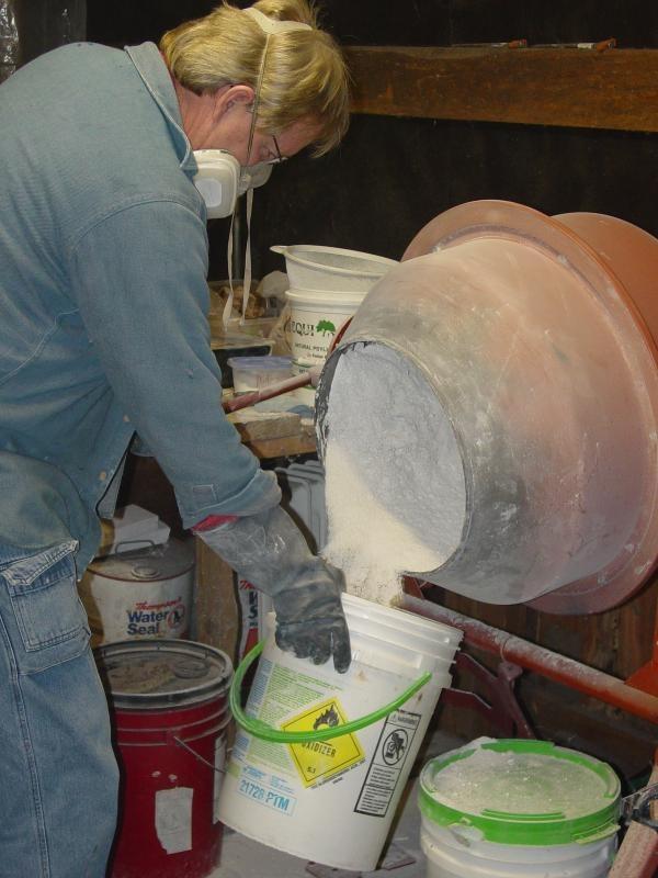 dumping batch from mixer
