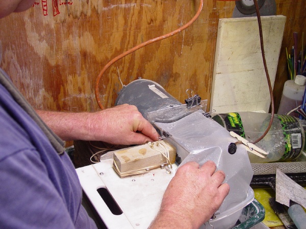 Cutting furnace bead glass canes on the diamond saw