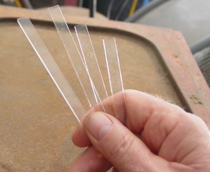 the strips of sheet glass